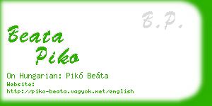 beata piko business card
